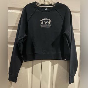 Under Armour Loose Cropped Women’s Large Iron Paradise Sweatshirt Rock Bull NWT